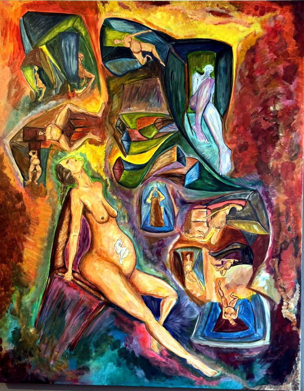 The Girl Who Got Pregnant, a fragmented figurative painting