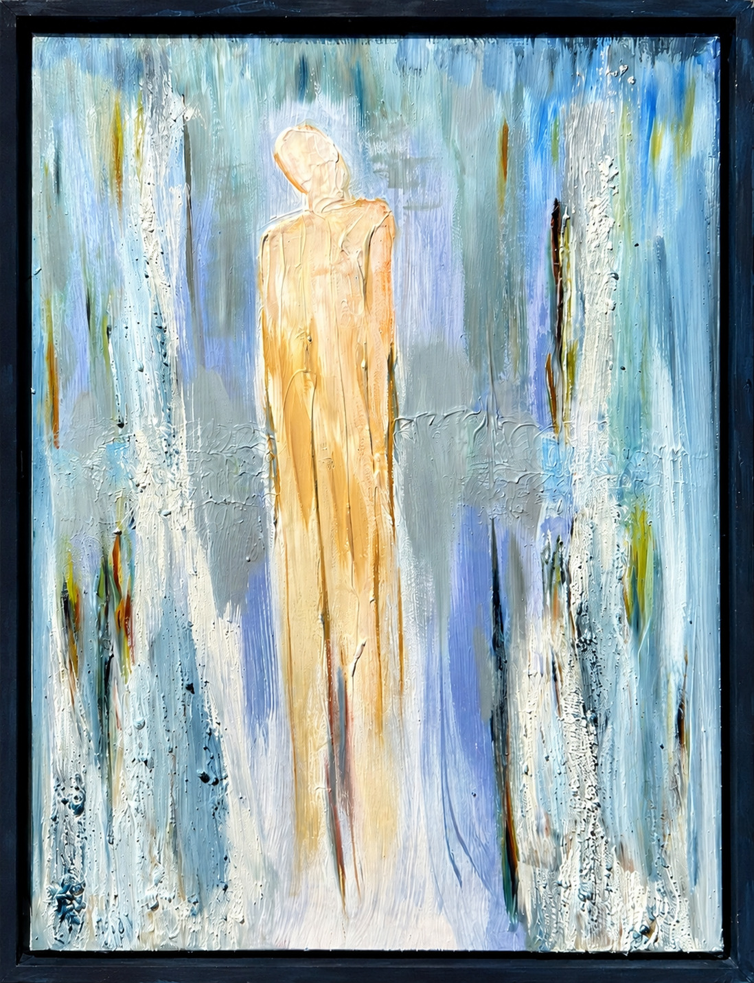 The Loner, a solitary pale figure in a muted blue space